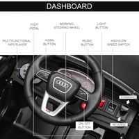 Audi RS Q8 6V Kids Electric Ride On Car Toy with Remote USB MP3 Bluetooth BLACK