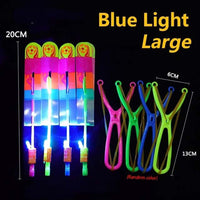 
              10/20/50pcs Amazing Light Toy Arrow Rocket Helicopter Flying Toy LED Light Toys Party Fun Gift Rubber Band Catapult
            