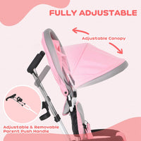
              HOMCOM 6 in 1 Kids Trike Tricycle Stroller with Parent Handle Pink
            