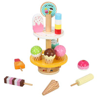 SOKA Wooden 16 Pieces Ice Cream Stand Popsicle Collection Pretend Role Play Set