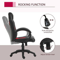 Vinsetto Executive Racing Swivel Gaming Office Chair PU Leather Computer Desk Chair RED & BLACK