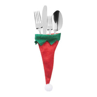 
              Set Of 4 Elf Hat Cutlery Holders On Backing Card
            