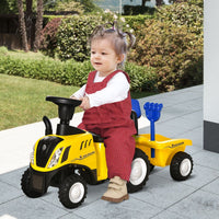 HOMCOM Ride On Tractor Toddler Walker Foot To Floor Slider 12-36 Months Yellow