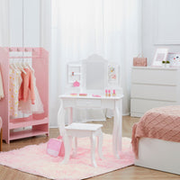 
              Fantasy Fields Kids Dressing Table Vanity Set Mirror & Stool White TD-13366D
            