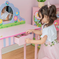 
              Fantasy Fields Childrens Play Wooden Vanity Table Stool Set & Mirror TD-13245A
            