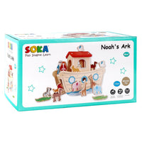 
              SOKA Wooden Noahs Ark Animal Boat Shape & Blocks Sorter Puzzle Activity Toy 3+
            