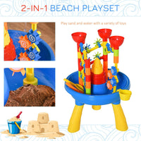 
              Water Table 30 pcs Waterpark Beach Toy Set Outdoor Sand Playset
            