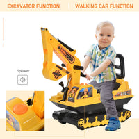 
              HOMCOM Ride On Excavator Toy Tractors Digger Movable Walker Construction Truck
            