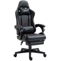 Vinsetto Racing Gaming Chair Faux Leather Gamer Recliner Home Office, Black