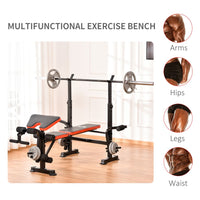 
              HOMCOM Multi-Function Adjustable Weight Training Bench Gym Fitness Lifting
            