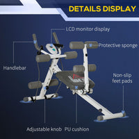 HOMCOM Abdominal Trainer Core Workout Exercise Foldable Adjustable Steel Frame