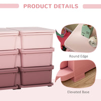 HOMCOM Kids Storage Unit Toy Box Vertical Dresser with Six Drawers Pink