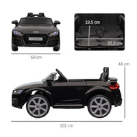 
              12V Battery Licensed Audi TT Ride On Car w/ Remote Headlight MP3 Black
            