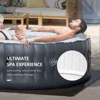 
              Outsunny Round Inflatable Hot Tub Bubble Spa Pool 4 Person with Pump & Cover GREY
            