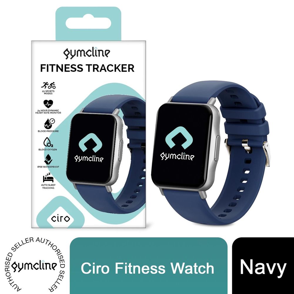 Gymcline Ciro Fitness Tracker w/ 25 Sports Modes & IP68 Water Protection, Navy