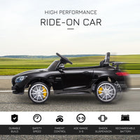 Mercedes Benz AMG GTR 12V Licensed Ride-On Car with Lights Music Remote 3-5 Yrs Black