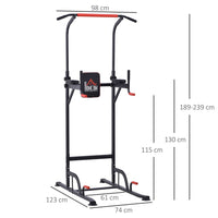 
              HOMCOM Power Tower Station Pull Up Bar for Home Gym Workout Equipment
            