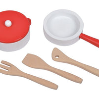 Lelin Wooden Childrens Pretend Play Modern Kitchen Cooking Toy with Pots & Pans