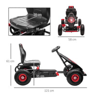 
              HOMCOM Children Pedal Go Kart w/ Adjustable Seat, Rubber Wheels, Brake - Red
            