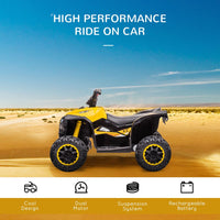 
              HOMCOM 12V Electric Quad Bikes for Kids Ride On Car ATV Toy for 3-5 Years YELLOW
            