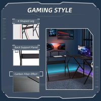 HOMCOM Corner Gaming Desk for Home Office with Monitor Stand Cup Holder Headphone Hook