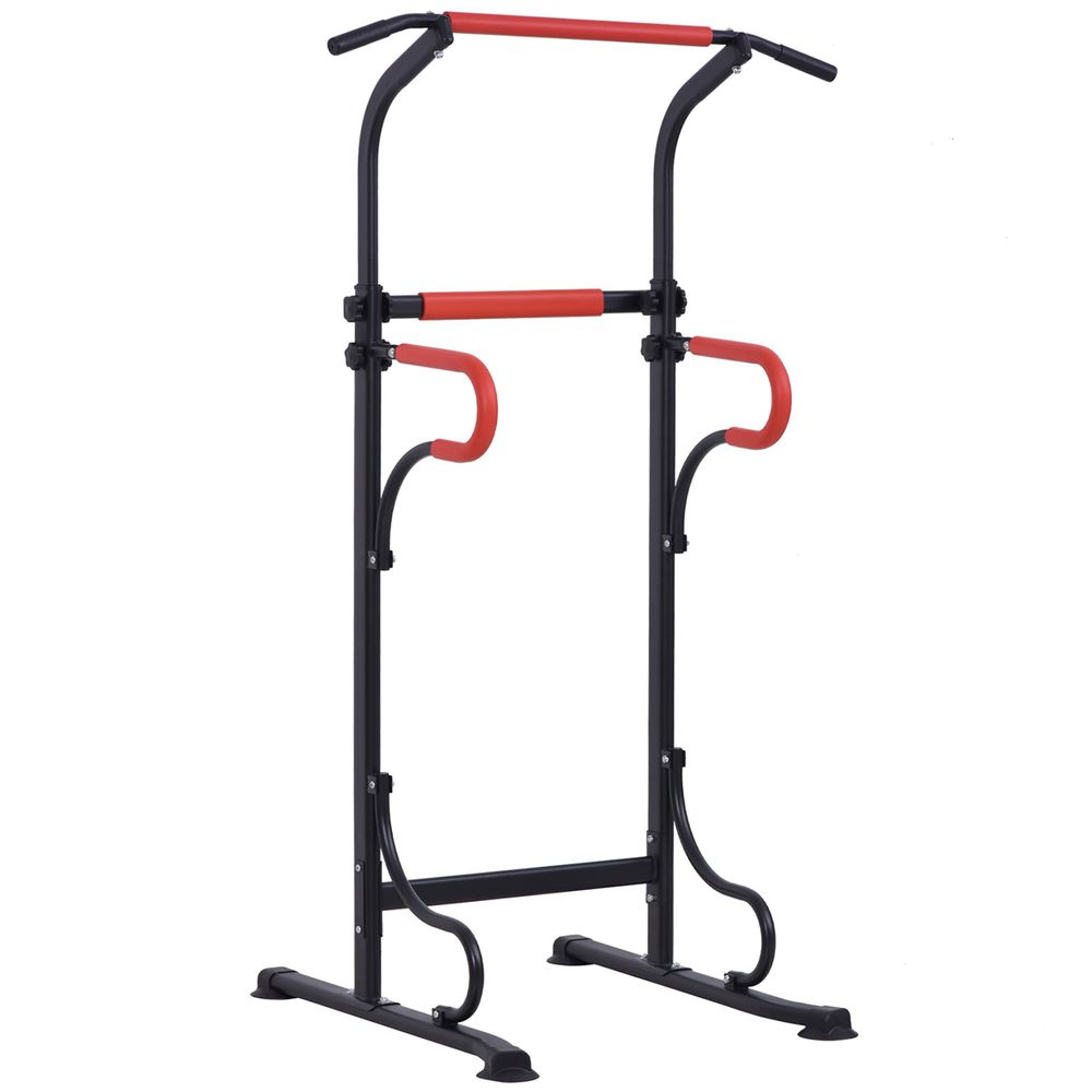 HOMCOM Steel Multi-Use Exercise Power Tower Station Adjustable Height with Grips