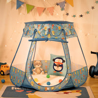 SOKA Playhouse Tent Blue Robot Pop Up with 100 Coloured Play Balls