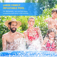 Outsunny 274cm x 76cm Round Paddling Inflatable Swimming Pool Family Sized Blue