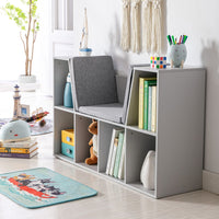 HOMCOM Kids Cabinet with Six Compartments for Toys Clothes Books Grey