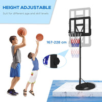 SPORTNOW 1.7-2.3m Basketball Hoop and Stand with Weighted Base Wheels Black