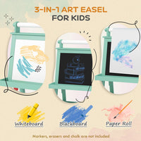 
              AIYAPLAY Double-Sided Art Easel for Kids w/ Paper Roll, Storage Baskets
            