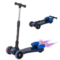 HOMCOM Child 3-Wheel Scooter Light Music Water Spray Rechargeable 3-6 Yrs BLUE