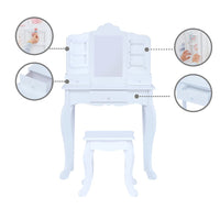 
              Fantasy Fields Kids Dressing Table Vanity Set Mirror & Stool White TD-13366D
            