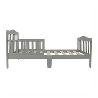 
              Wooden Baby Toddler Bed Children Bedroom Furniture with Safety Guardrails Grey
            