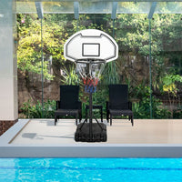 
              HOMCOM Basketball Stand and 94-123cm Height Adjustable Hoop For Pool Side
            