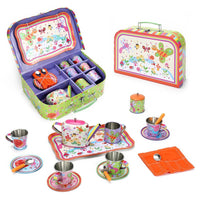 
              SOKA 18 Pcs Bugs Metal Tin Kids Teapot Tea Party Set Carry Case Toy Pretend Role Play
            