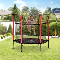 HOMCOM 5.2FT Kids Trampoline With Enclosure Indoor Outdoor for 3-10 Years Red