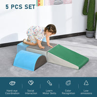 HOMCOM 5 Piece Soft Safe Foam Playset Climb and Crawl Activity Toy for Toddler