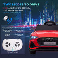 
              AUDI e-tron 12V Kids Electric Ride-On Car with Remote Control Lights Music RED
            