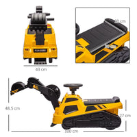 HOMCOM 3 in 1 Ride On Excavator Bulldozer Road Roller No Power with Music