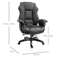 Vinsetto Piped PU Leather Padded High-Back Computer Office Gaming Chair Black
