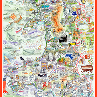 Tim Bulmer 1000 Piece Map of Wales Jigsaw Puzzle