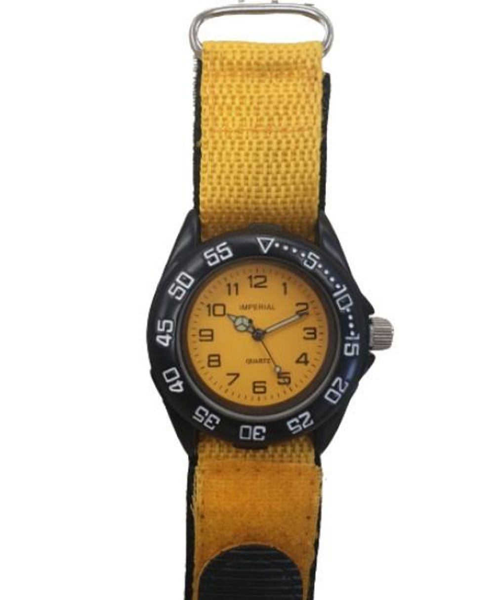 Imperial Kid's Girls & Boys Yellow Big Dial with Velcro Strap Easy Fasten Watch IMP430Y CLEARANCE NEEDS RE-BATTERY