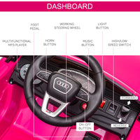 Audi RS Q8 6V Kids Electric Ride On Car Toy with Remote USB MP3 Bluetooth PINK