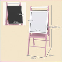 
              AIYAPLAY Art Easel for Kids Double-Sided Whiteboard Chalkboard with Paper Roll PINK
            