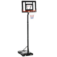 SPORTNOW 2.1-2.6m Basketball Hoop and Stand with Weighted Base Portable on Wheels