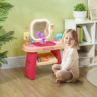 
              AIYAPLAY Kids Dressing Table with Mirror, LED Light, Music, 23 Accessories
            