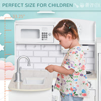 
              HOMCOM Kids Kitchen Play Kitchen Toy Set for Children Drinking Fountain White
            