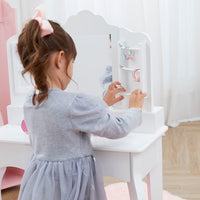 
              Fantasy Fields Kids Dressing Table Vanity Set Mirror & Stool White TD-13366D
            