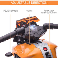 
              HOMCOM Kids 6V Electric Motorcycle Ride-On Toy Battery 18 - 48 months Orange
            